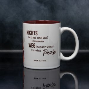 Spruchtasse bei druck auf tasse